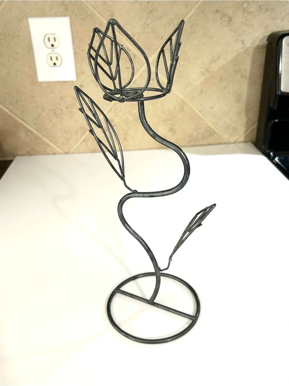 Tall Wire Tree Jewelry Stand Metal Ring & Necklace Organizer